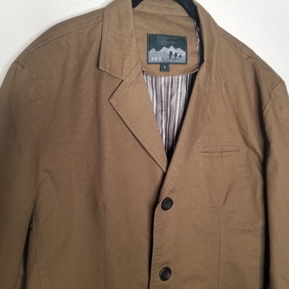 Jeep Outfitters 100% cotton Weather Repellent tan Jacket blazer L - Picture 3 of 9